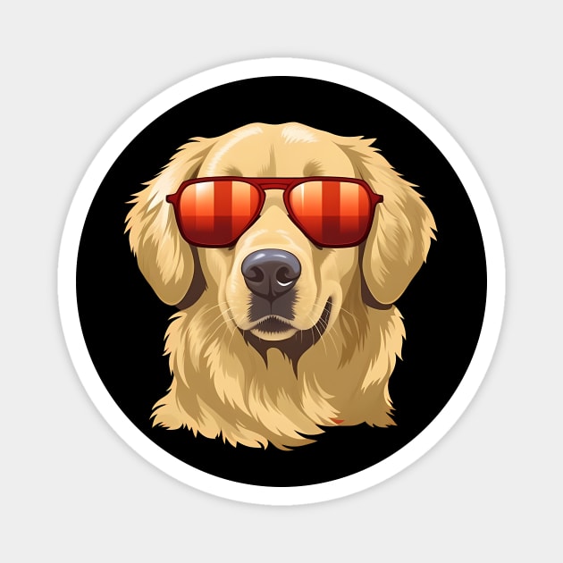 Golden retirever Dog, Dog wearing Shades Magnet by logiamerch
